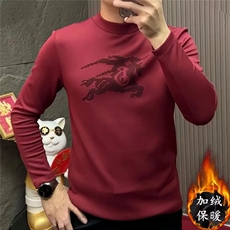2026新年战马限定款植绒轻奢原版欧货加绒T恤卫衣，男装T恤，星座1602（原101B）