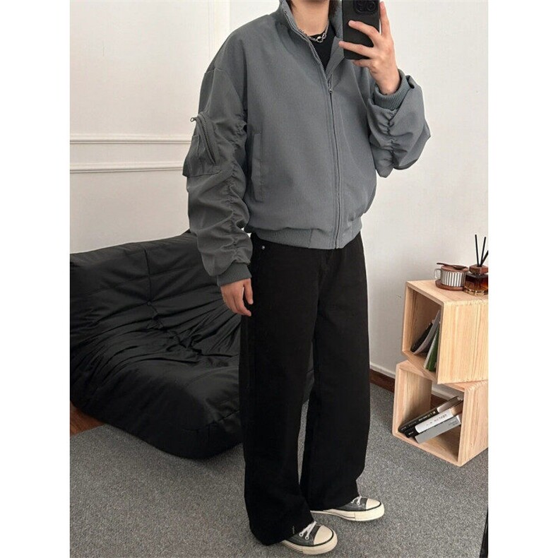 JK217LL-特P70cleanfit飞行员夹克外套男春秋款美式廓形棒球服,男装夹克,星座1007（原301D）