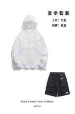 夏日户外UPF50+防晒衣潮流短裤情侣款套装FSY3203+K2332-P80，男装休闲套装，电商A128