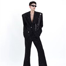 有货DXZ117-特批68高级感满天星西服套装男士西裤西装，男装西服套装，星座603-2