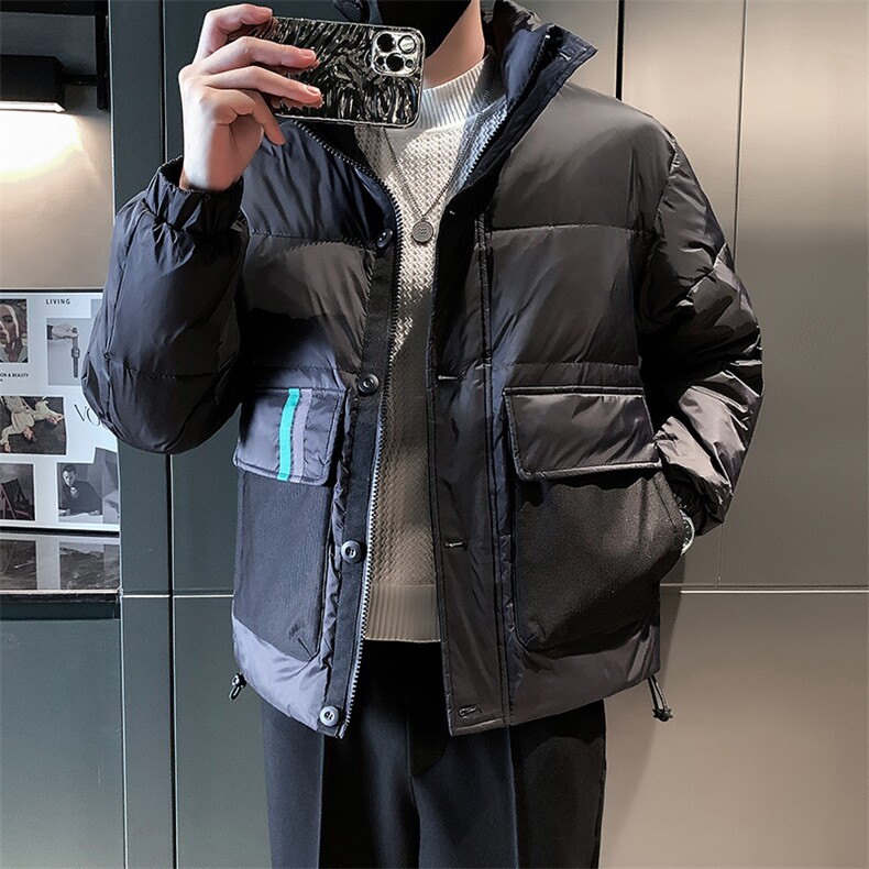 立领款白鸭绒新标50绒保暖休闲大口袋款B226-9008-P195，男装棉衣，电商A210