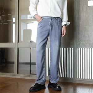 轻熟店主风牛仔裤男士春秋款宽松直筒阔腿秋季潮牌休闲长裤子K06