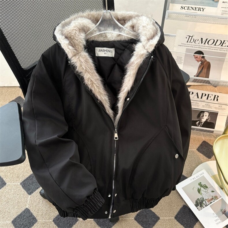 自家图9925 座山雕棉服厚款 米灰色 黑色M到2XL图片