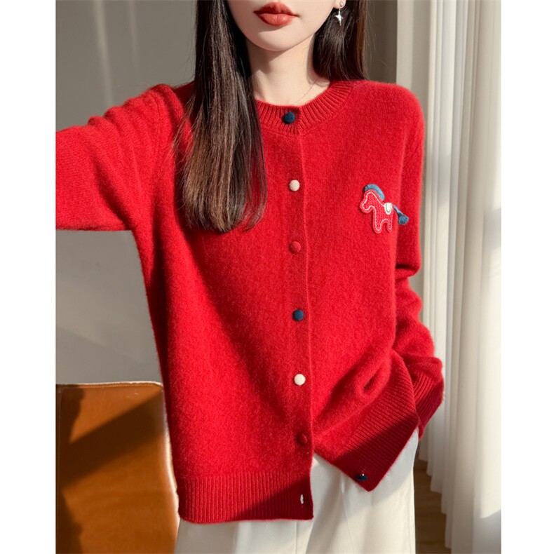 女装2026秋冬新款慵懒风毛衣针织开衫,针织衫/毛衣,大美人包芯纱店