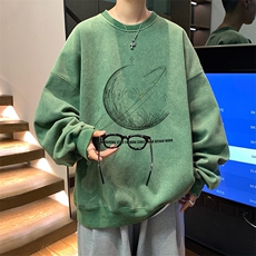 ！2023秋冬新款男士水洗圆领卫衣纯棉学生上衣WYS110P45，男装卫衣，电商B220