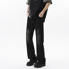 美式ins高街hiphop微喇重工艺水洗复古蓝牛仔裤货号K2322-1P60，男装牛仔裤，电商A063