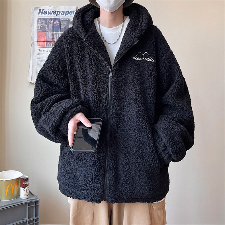 冬季连帽宽松设计感翅膀港风外套情侣男女A071-1008-P120，女装短外套，电商A071