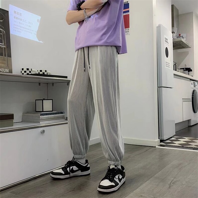 男士休闲裤春夏季潮牌ins痞帅炸街宽松丝螺纹运动裤FK24P22,男装休闲裤,星座1116-2