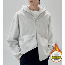 480G重磅加绒硬挺boxy男女秋冬美式高街结构双拉链开衫卫衣厚外套，女装短外套，电商A486