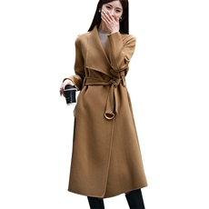 2024秋冬季新款呢子大衣女中长款韩版宽松斗篷型，女装双面呢大衣，亿美羊绒