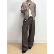 26春老钱风直筒褶皱西裤A字版型宽松休闲裤CK896/特P45，男装西裤，电商B350