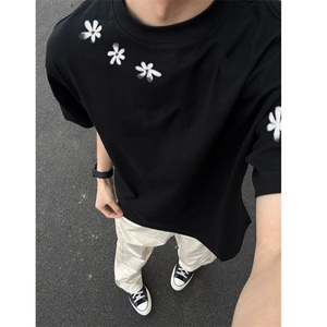 纯棉260克花朵印花短袖ZX0269-P25图片