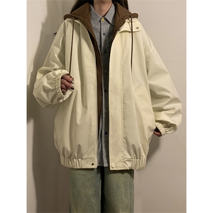 大口袋假两件连帽夹克大码新款夹克外套XZ102B-1-JK2566P75图片