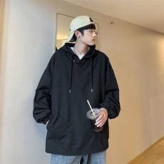 WY74-P32纯色华夫格连帽卫衣，男装卫衣，星座1501-1