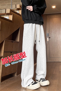 加长高个子微喇裤子男秋季潮牌拉链卫裤190cm美式运动裤KZ032P58图片