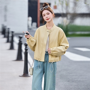 欧货高级感淡黄色白皮衣外套女2026春秋新款蝙蝠袖pu短夹克小个子图片