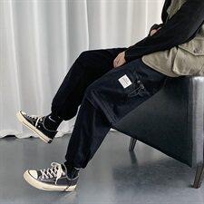 20秋季港风大码潮流宽松工装抽绳束脚裤运动休闲裤K2021-P50，男装休闲裤，电商A009A（原A058A）