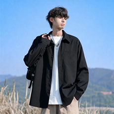 2026春季新款翻领口袋设计男大码打底衬衫C6370特P30建议零售价78，男装T恤，电商A001