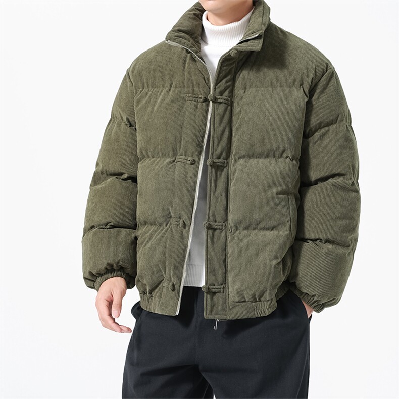 风立领灯芯绒棉衣男加厚潮盘扣棉衣xz815-503p145，男装棉衣，星座815（原A203）