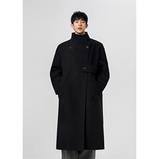 原创毛呢大衣男中长款风衣男长款大码男F729款P125数据白底D，男装风衣，星座401