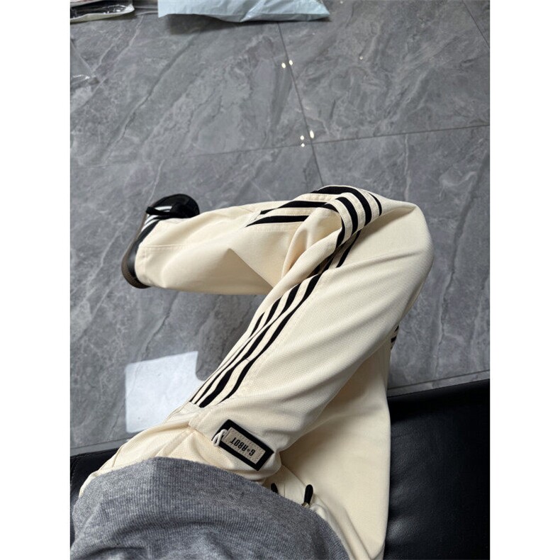 【现货】2025春季休闲裤三条杠拼接条纹裤贴标XZ610A-P60-控79,男装休闲裤,星座610A