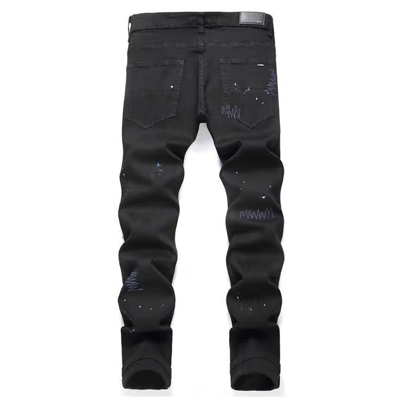 1506/QC10650/P59欧货轻奢刮烂破洞补丁牛仔裤,男装牛仔裤,星座1506