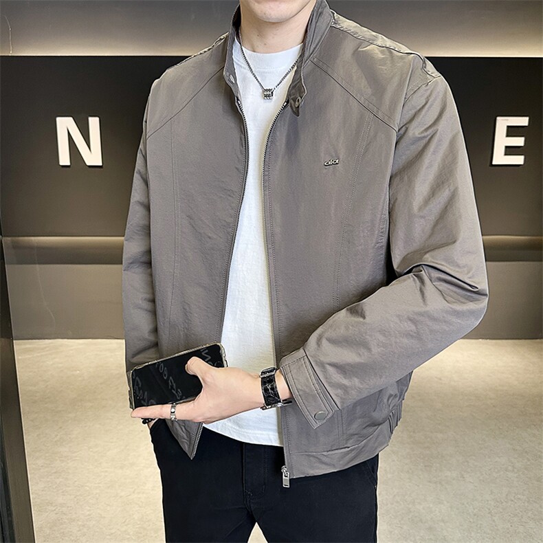 立领男夹克2025秋款店主风纯色休闲上衣男外套潮B317/7288/P115,男装夹克,电商B317