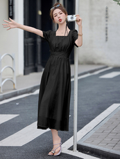 2025年夏季新款拼接蕾丝花边优雅甜美连衣裙，女装连衣裙，臻衣坊