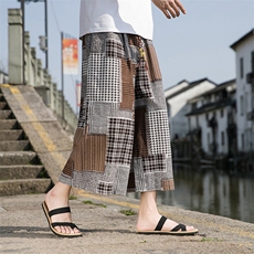 夏季风民族风八分休闲大码男裤ZK088-P45，男装民族服装，电商A021