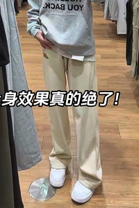 特批P28无差价秋新抖音贴标运动卫裤男士美式直筒休闲裤K1957图片