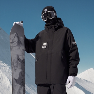 冬款户外连帽滑雪服防水防风防寒保暖中性风外套M35-P125控178图片