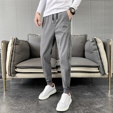 2025秋冬季红华夫格裤子男拉链装饰休闲裤修身小脚L704-P60，男装休闲裤，电商A327