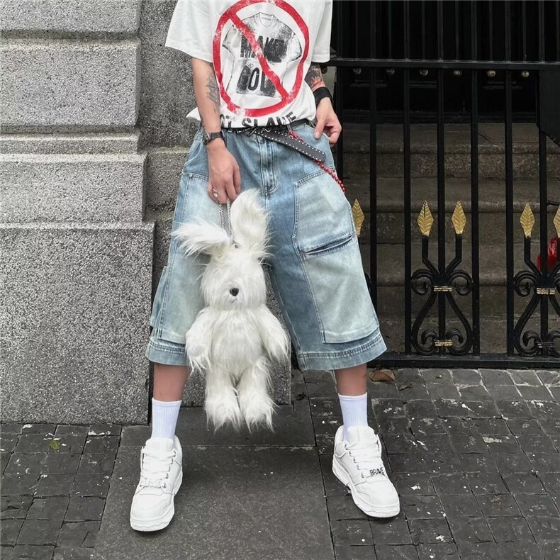 网络图现货！牛仔裤工装五分裤男街头短裤潮牌RD3125-P50,男装牛仔裤,星座1005-6