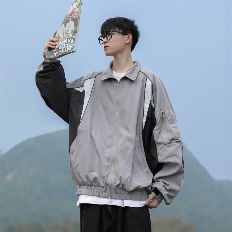 F196-P682024春季新款翻领长袖工装外套潮牌百搭休闲夹克男现货,男装夹克,星座512-6