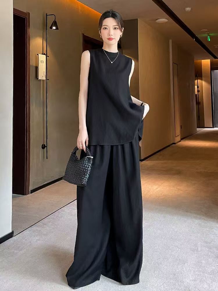 棉麻套装2025高端新款夏季时尚洋气设计感套装,女装套装/套裙,翩雅女装供货