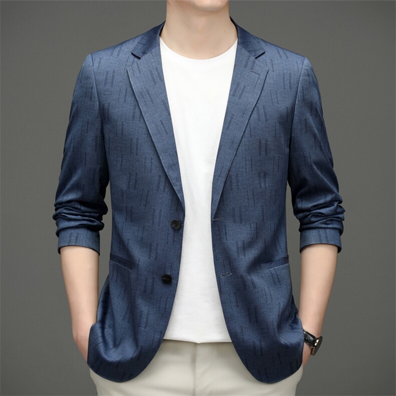 时尚西服男春秋季新款商务休闲小西装外套中年男士单西潮流图片