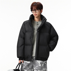 新款冬季羽绒立领PU皮棉服棉袄韩版宽松外套A436-2522-P80，男装棉衣，电商A436