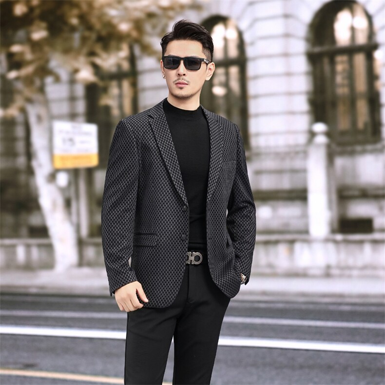男士千鸟格小西装厚料小格子西服外套6103P165,男装西服套装,电商D225-1