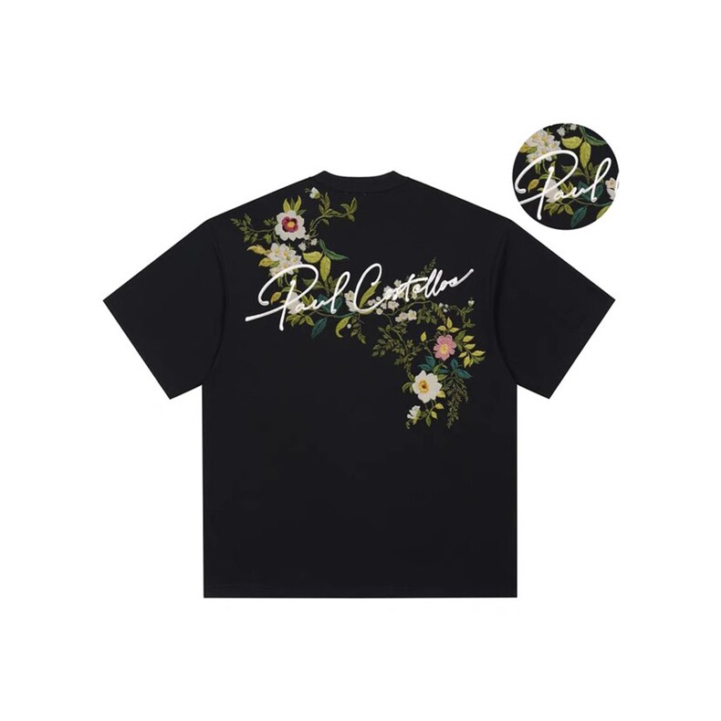 原版花卉贴布刺绣纯棉短袖ZX0300-P35图片