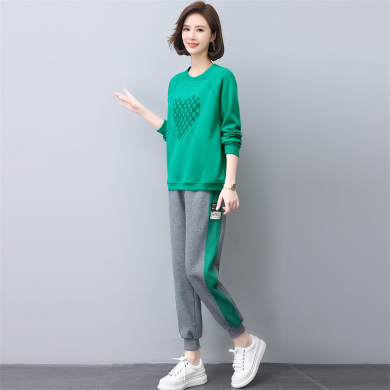 时尚休闲舒适卫衣套装女宽松显瘦运动服两件套,女装套装/套裙,依恋蒂丝