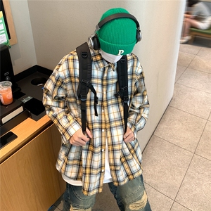 特批2025港风咖啡厅宽松时尚小方格长袖衬衫S80P38控55,小个子女生时尚穿搭2020裤套装图片