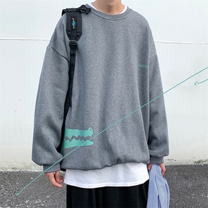 S6082-P35 春季圆领卫衣男大码韩版宽松长袖外套男图片