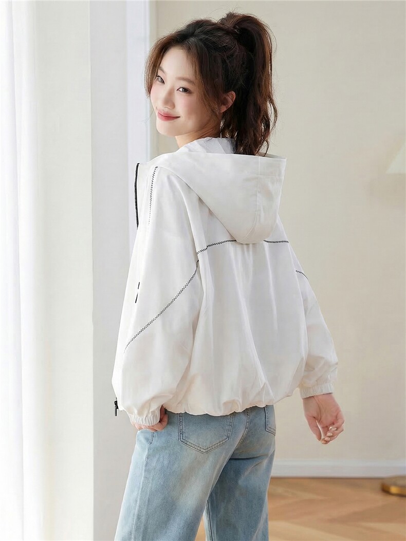 2026年春季休闲风宽松连帽短外套,女装短外套,靓衣阁
