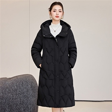 韩系轻薄保暖棉袄外套加长款直筒鸭绒羽绒服冬季女小个子，女装羽绒服，阿舍尔精品