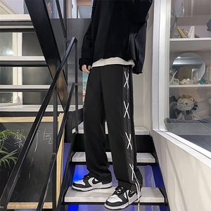 男秋冬新款黑色拼接裤休闲裤K219P38图片