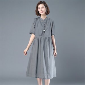 宽松柔软简约连衣裙    2021年夏季自然舒适图片