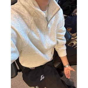 WE2034-P50日系立领卫衣男女秋季新款百搭休闲运动