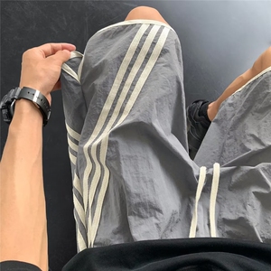 休闲短裤男韩版潮流拼色条纹个性2024夏季新款ins五分裤K4133-P32图片