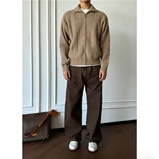 春装绞花肌理针织衫毛衣开衫外套H166，男装针织衫/毛衣，星座1212