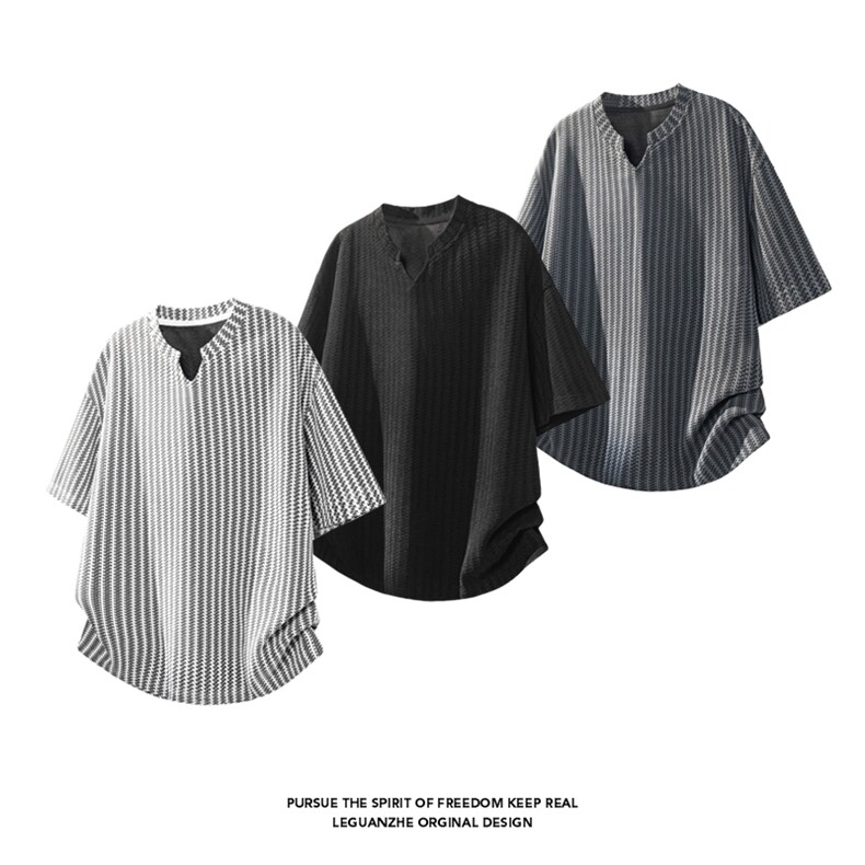 HT25864改短港风白底大码简约V领短袖T恤M-5XHT26171-特P14，男装T恤，电商A022